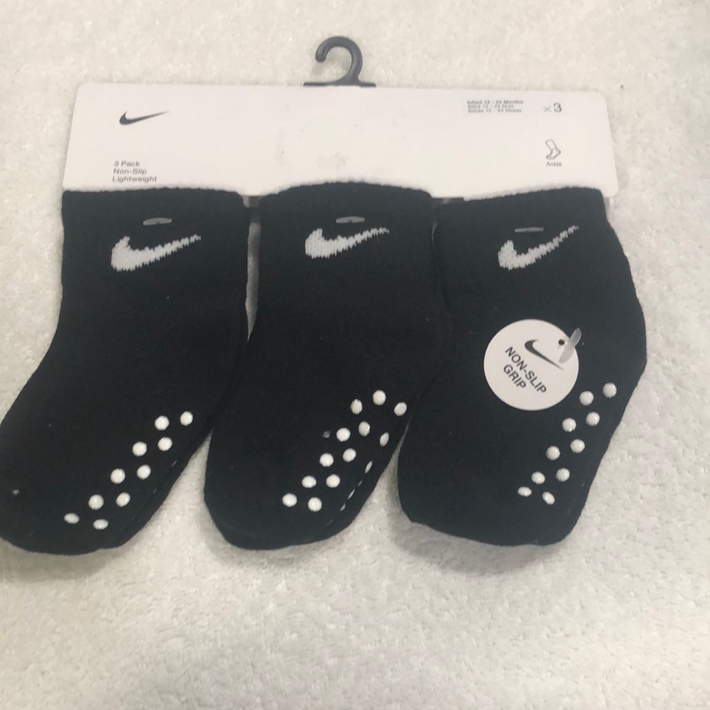 Nike Black Infant Socks with Grip Dots